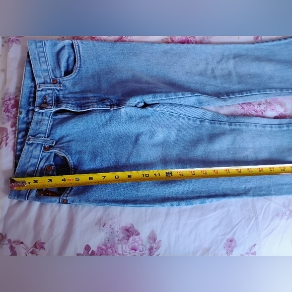 VINTAGE l.e.i. Flare Leg Denim Blue Jeans SIZE 5 • AUTHENTIC VINTAGE from 1990's - Picture 10 of 12